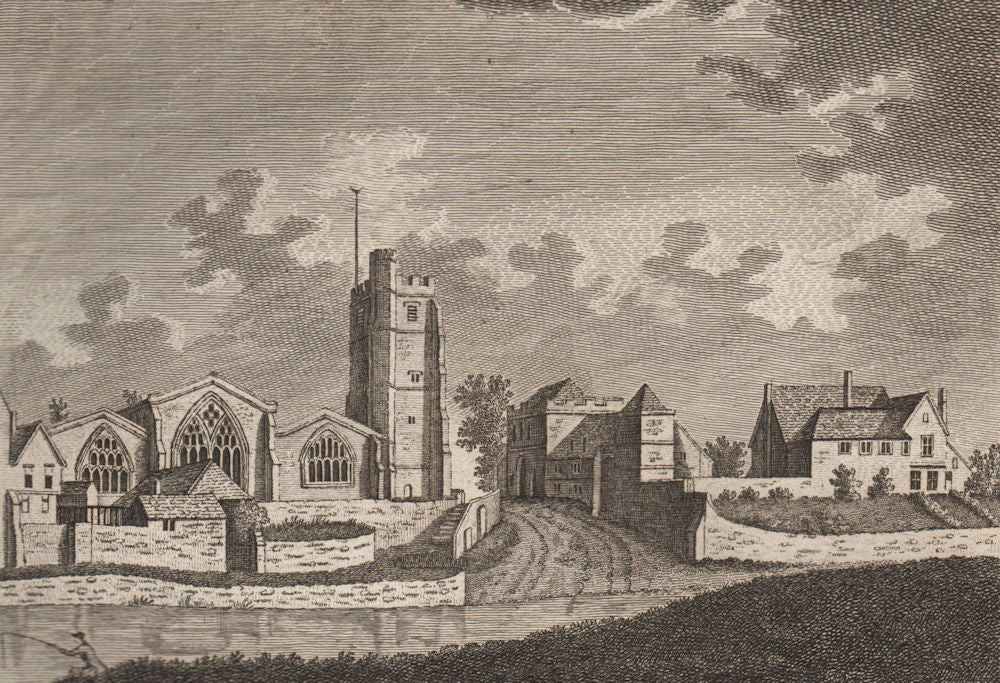 MAIDSTONE, Kent. St Mary & All Saint's College. GROSE 1776 old antique print